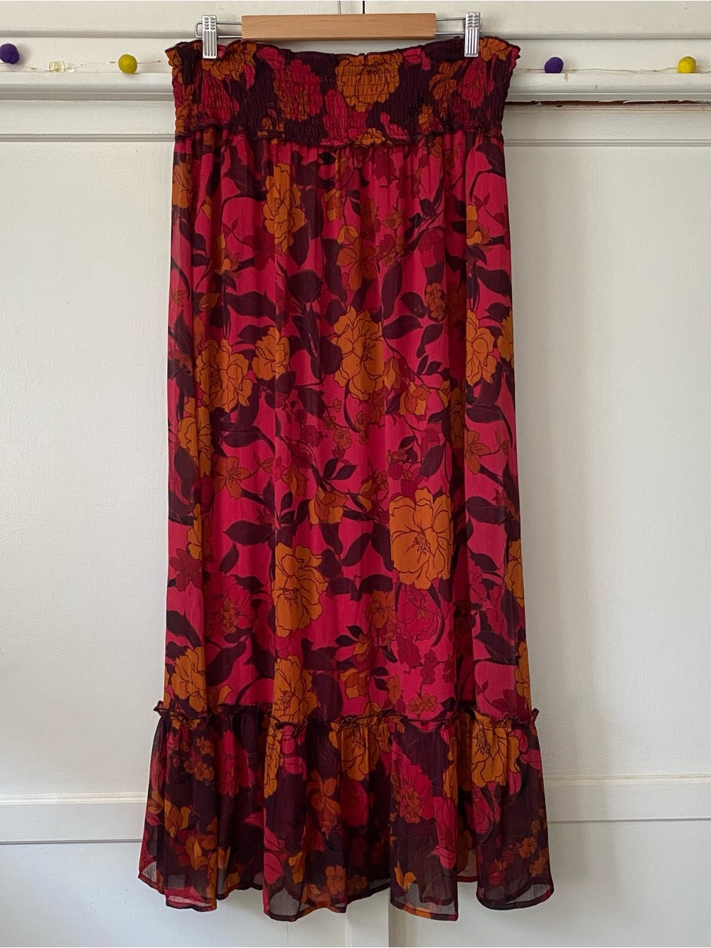 DR2 Floral Maxi Skirt with Ruffled Hem